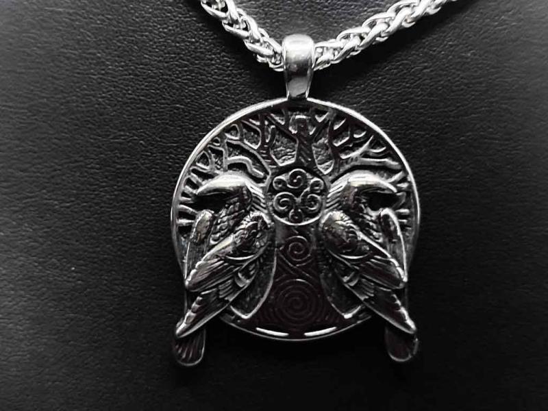 Hugin and Munin on the Tree of Life pendant